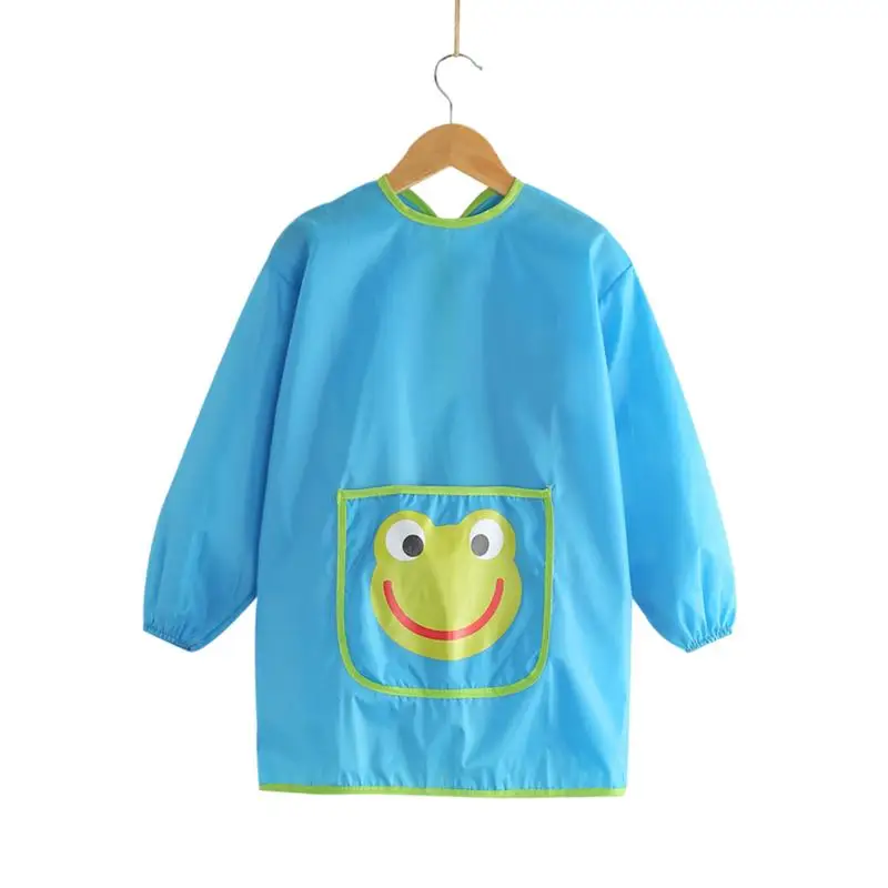 

Smocks For Kids Frog Child Painting Apron Reusable Waterproof Artist Smocks For Girls Toddler With Long Sleeve And Large Pocket
