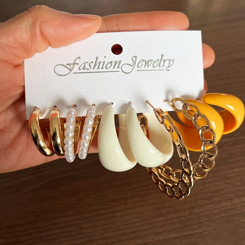 Набор серег Dincior из акрила для женщин, модные аксессуары, 5 парт/упр