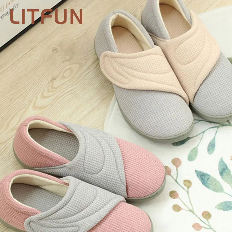 Litfun 2023 Premium Plush Women Care Shoes Simple Four-season Soft Maternity Non-slip Slippers Windproof Breathable Home Shoes