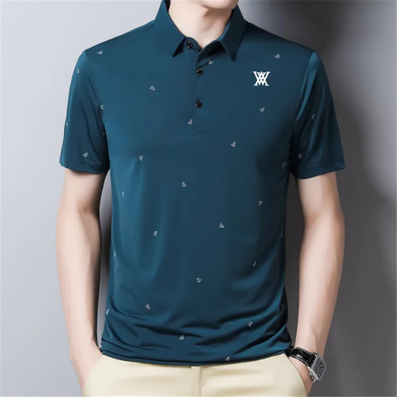 

2022 Golf clothing summer men's golf t-shirt comfortable soft quick-drying breathable fashion stitching Golf Shirts golf wear