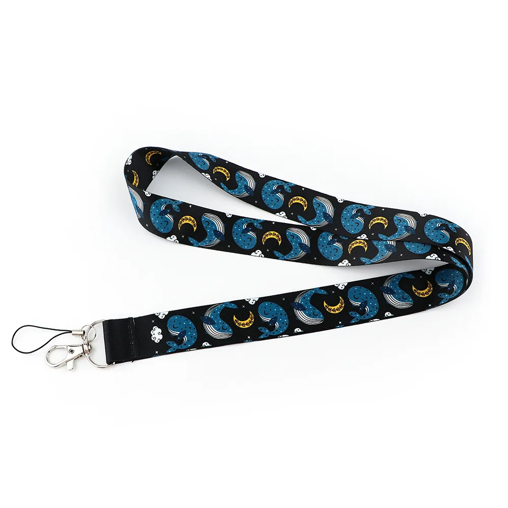 Океан Кит Искусство Мультфильмов Шея Ремешка Акульи Брелоки Держатели Бэйджей Карт ID Пропуск Висячая Веревка Аксессуары для Мобильного Телефона.