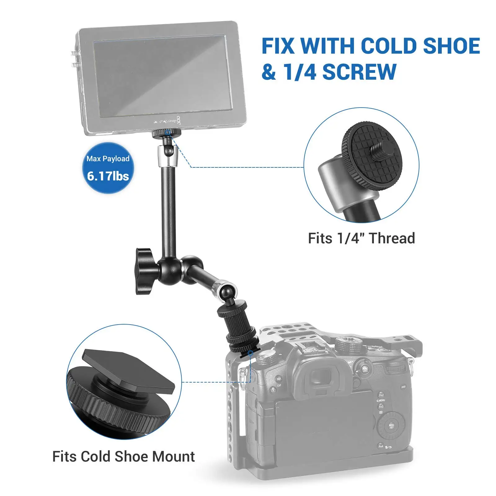 Регулируемый фрикционный шарнирный магический рычаг длиной 11 дюймов с