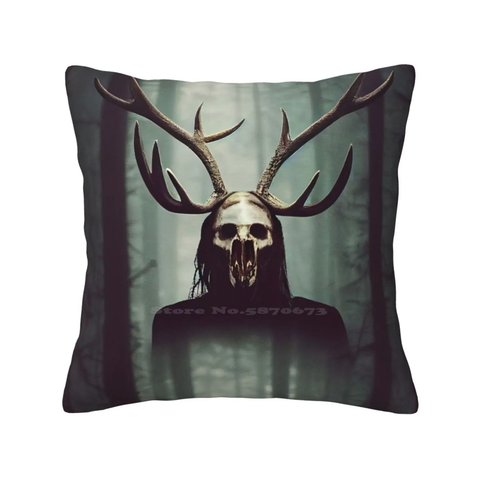 

Толстовка с капюшоном с головой дьявола, темная готическая Черная фоточерепа, Лес, дерево, деревья, волшебный ужас, растения, олень, природа