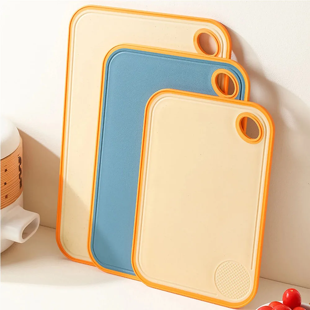 

Household Antibacterial Cutting Board Wheat Straw Double-sided Chopping Board Anti-mildew And Anti-skid Plastic Kitchen Products