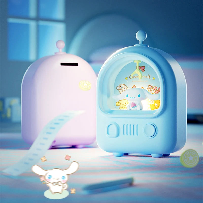 

Kawaii Kuromi Piggy Bank Night Light Hello Kitty Y2K Sanrio Cute Cinnamoroll Bedroom Desk Table Children Save Money Storage Gift