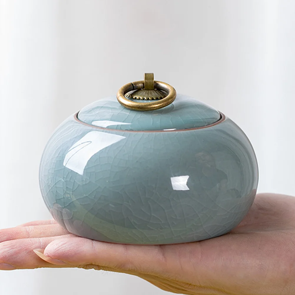 

Ceramic Simple Style Tea Jar Sealing Lid Storage Tank Coffee Bean Jar Ceramic Tea Canister Tea Canister