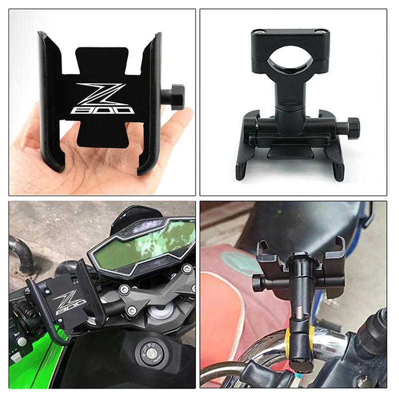

For KAWASAKI Z 800 z800 2013-2016 with Z800 LOGO Accessories Motorcycle Handlebar Mobile Phone Holder GPS Stand Bracket