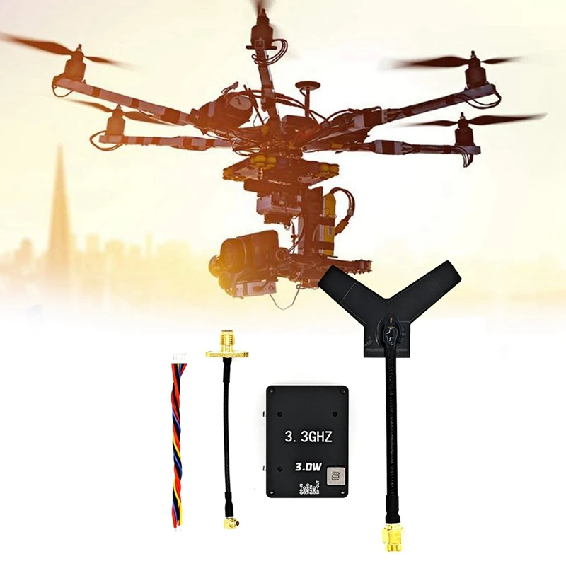 3.3G 3W VTX 16-канальный FPV аудио-видео передатчик для RC Drone дальнего действия