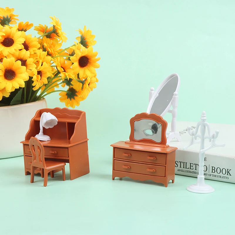 

Миниатюрная мебель для кукольного домика комод со стулом настольная лампа Модель Детской Игрушки для кукольного домика декоративные аксес...