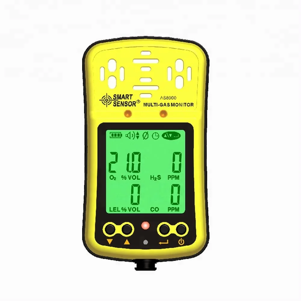 

AS8900 4 In 1 Portable Gas Analyzer O2 H2S CO Combustible Gas/LEL Multi Gas Detector