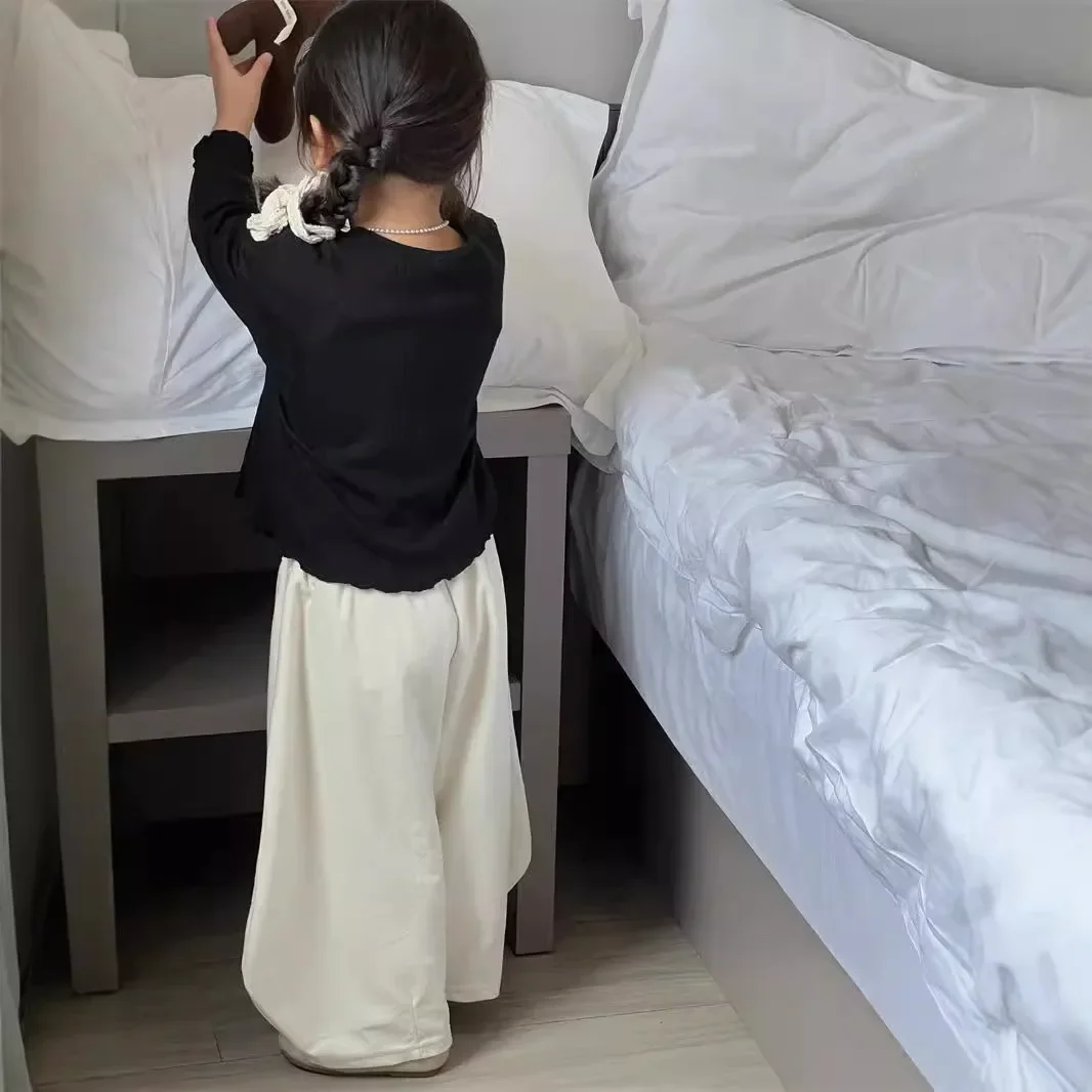 Костюм для девочек Новинка осени 2024 детская одежда Женское пальто полосатые