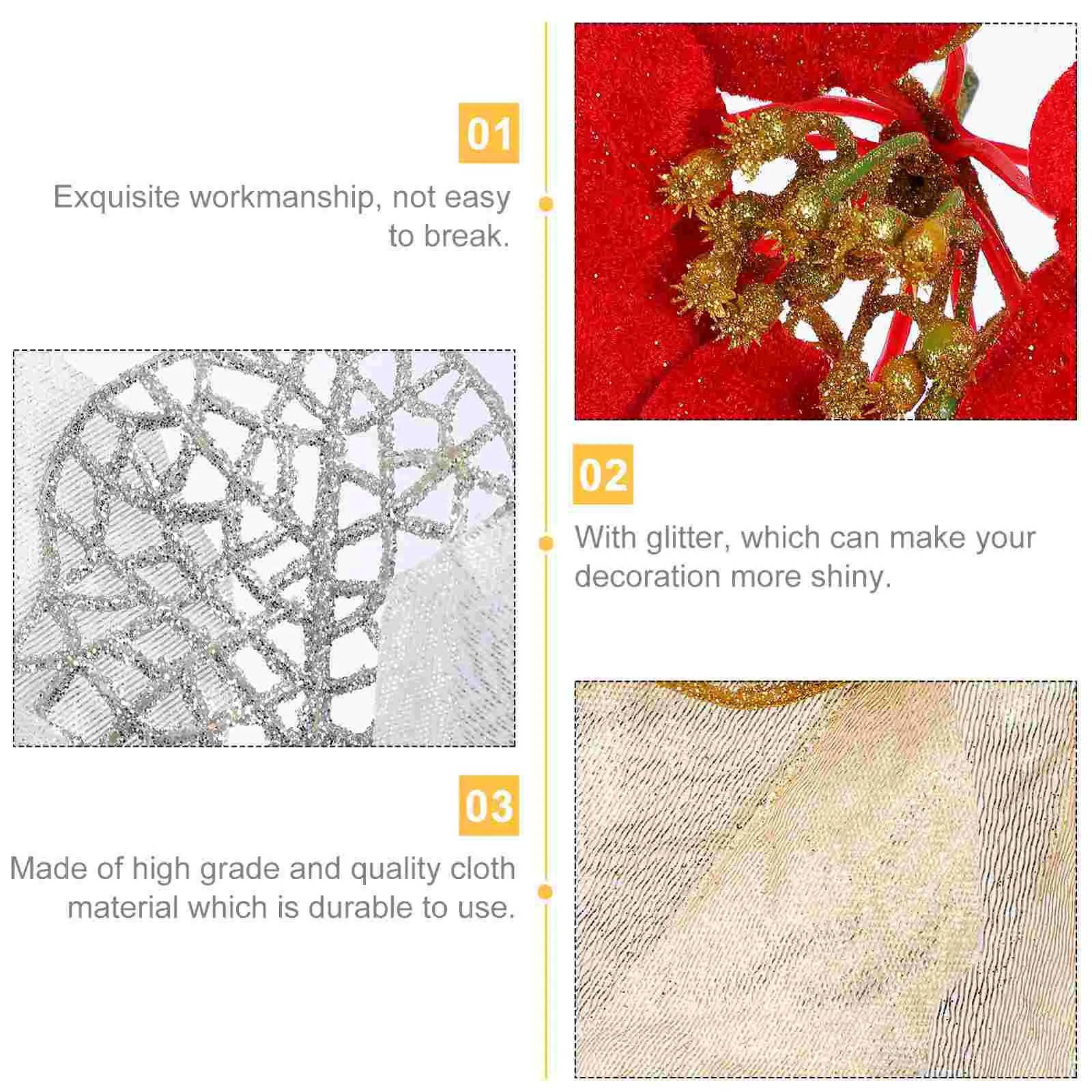 

Poinsettia Christmasflower Flowers Tree Fake Artificial Table Supplies Pendant Hanging Decor Wreathpowder Craft Decoration