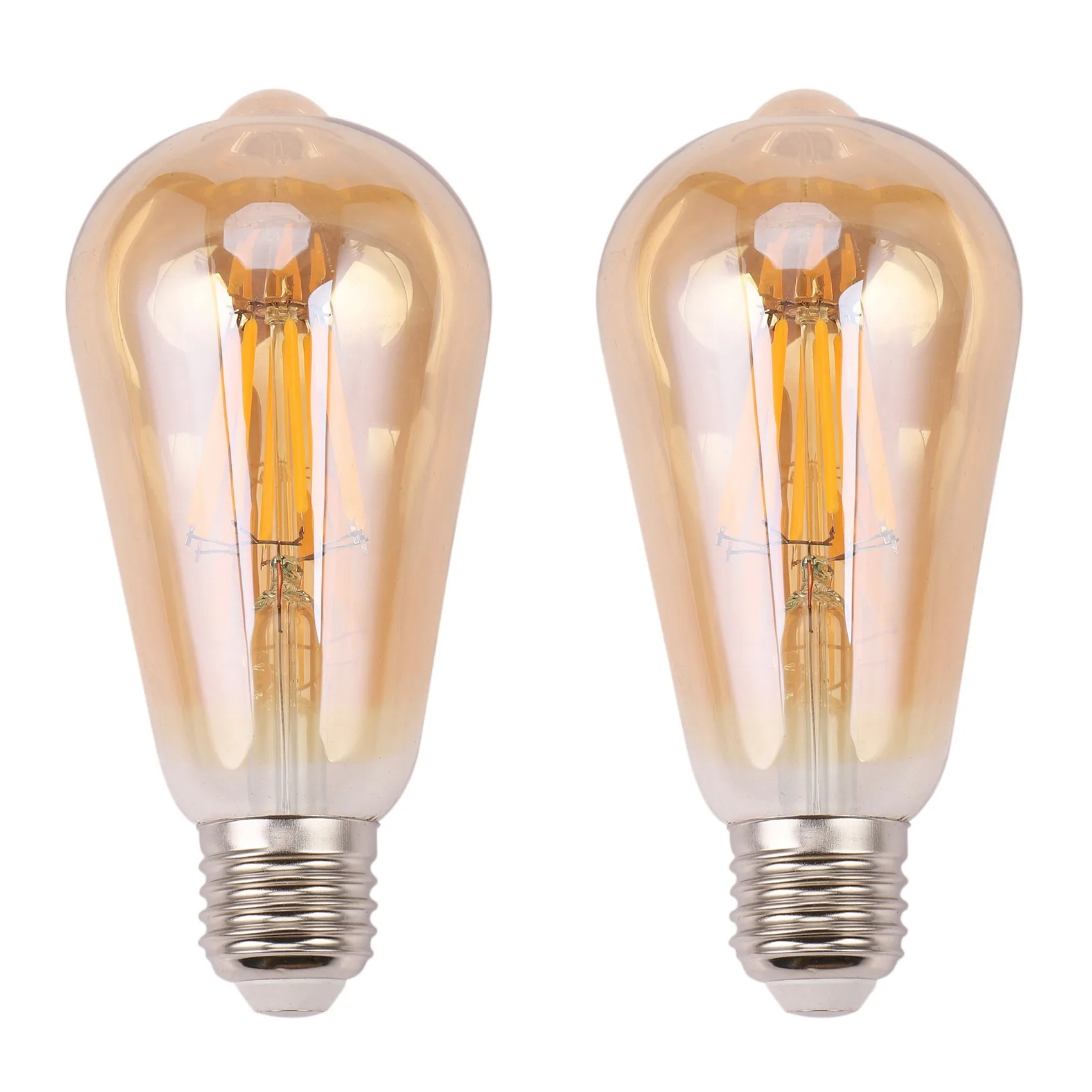 2X Dimmable E27 8W Edison Retro Vintage Filament ST64 COB LED Bulb Light Lamp Body Color:Golden Cover