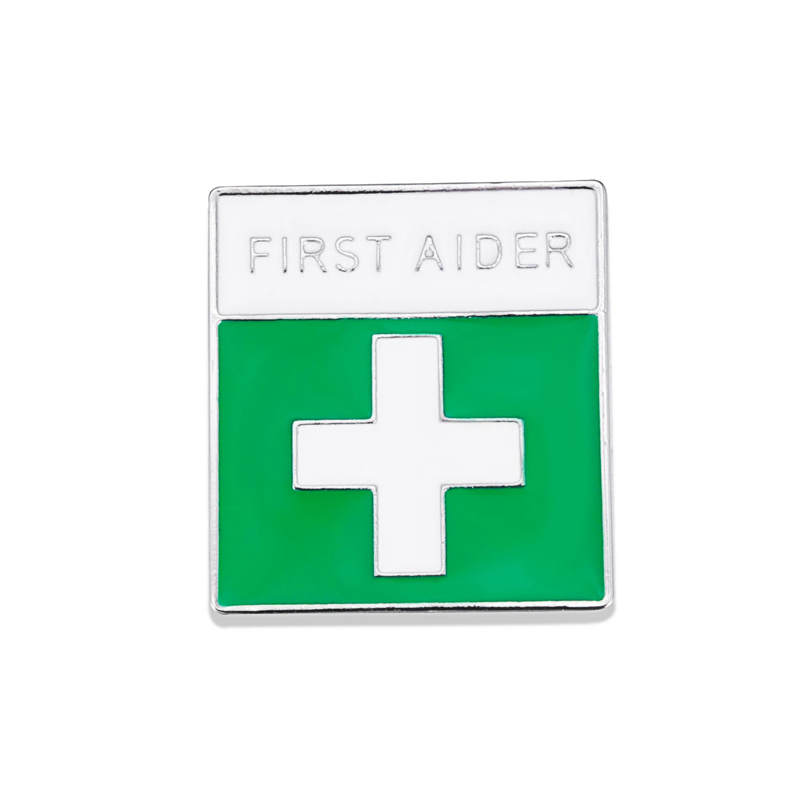 

20 pcs First Aider Pin Green Enamel Brooch First Aid Badge Gift for Medical Workers Jewelry Bulk