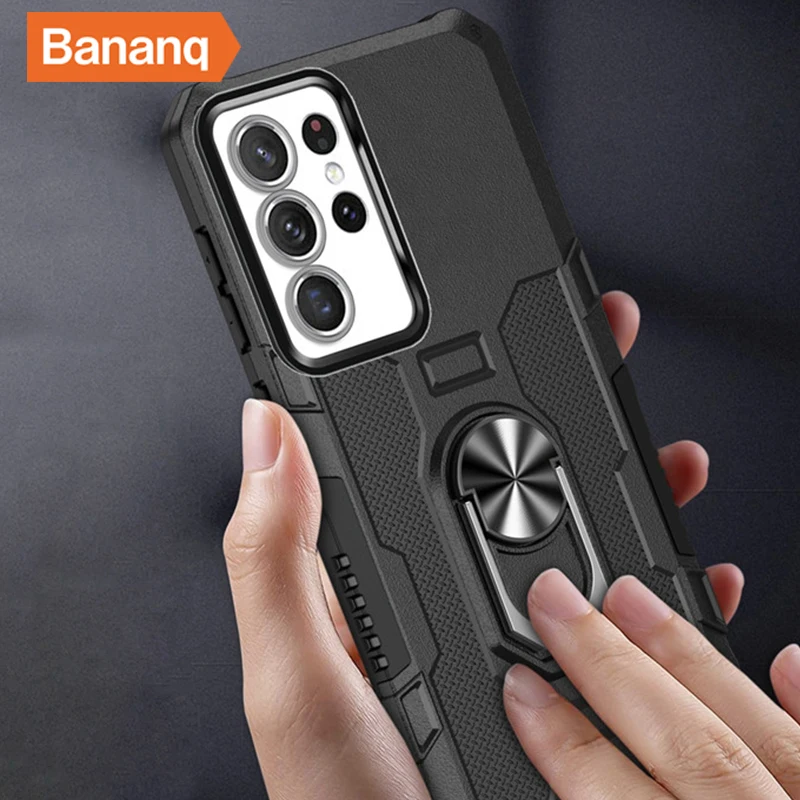 

Bananq Shockproof Armor Case For Samsung A12 A13 A14 A22 4G Boost Celero 5G A10S A20S A21S A02 A03 A04 Core Ring Stand Cover