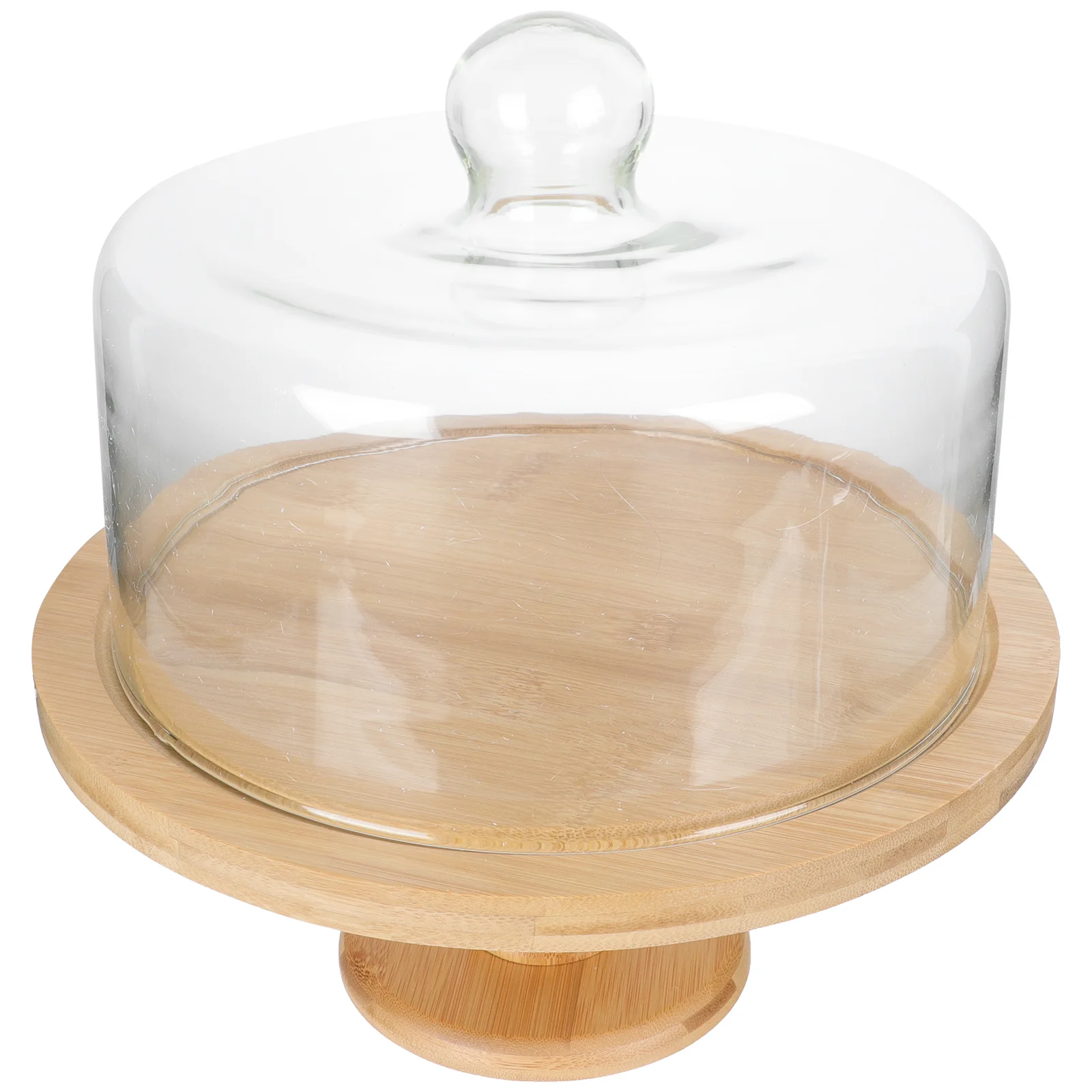 

Cake Standdomelid Plate Wood Dessert Holder Platter Cover Display Round Server Cheese Board Transparent Footed Wooden Cup Butter