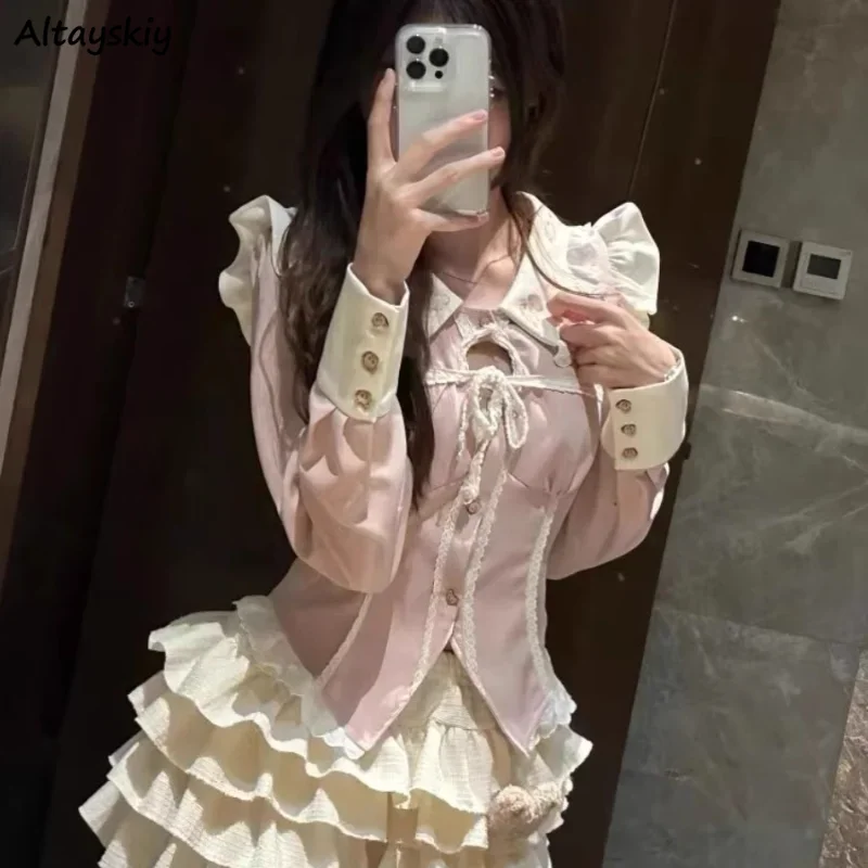 Милые повседневные рубашки женские облегающие топы с воротником Питер Пэн