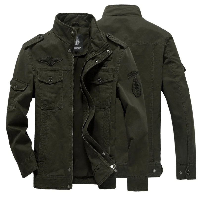 

Военные армейские куртки, мужское хлопковое пальто с вышивкой, осенняя и весенняя верхняя одежда размера плюс 6XL, летная куртка-бомбер, тактическая одежда-Карго
