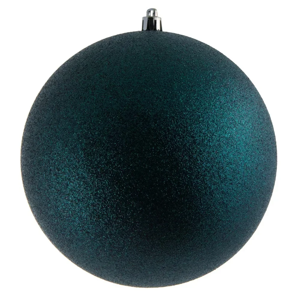 

Christmas Ball Festive Party Supplies Home Garden 12" Midnight Green Glitter Ball Ornament