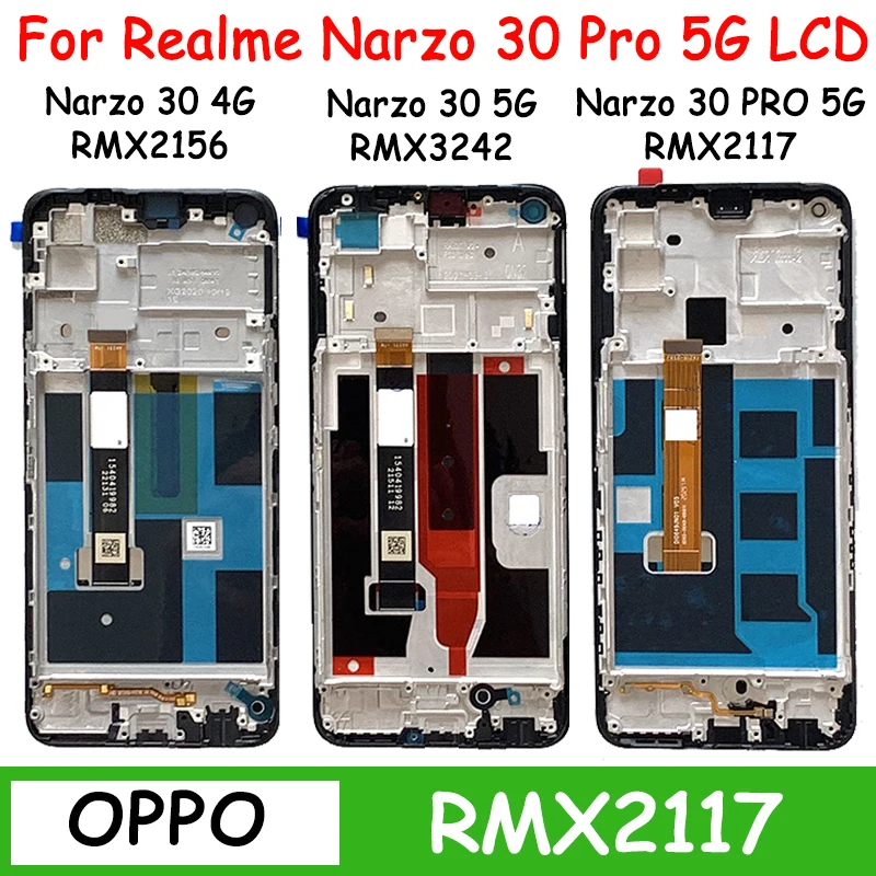 100% тест для Oppo Realme Narzo 30 4G/5G LCD RMX2156 RMX3242 ЖК-дисплей, сенсорная панель дигитайзер для Realme Narzo30 Pro 5G RMX2117