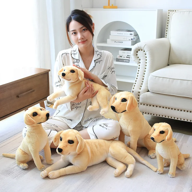 Simulation Golden Retriever Doll Plush Toys Cute Large Dog Guide Dog Stuffed Soft Animal Toys for Kids Accompany Doll Gifts