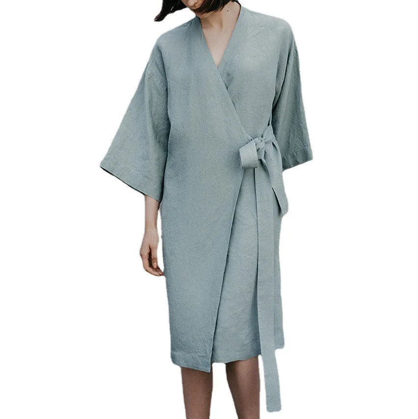 Kimono Robes For Women Cotton Coverage Mid-Calf Dresses Women's Three Quarter Sleeve Bathrobes Sleepwear 2023 New