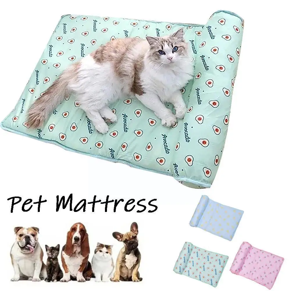 

Охлаждающая летняя кровать для кошек, удобный крутой коврик для домашних животных, квадратная кровать для щенков, моющийся коврик, коврик для сна, матрас для собак S0N4