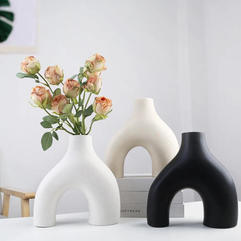 

Simple Ceramic Vases Home Decor Flower Vase Modern Vase Decoration Stand for Flowers Room Decor Flower Pots Centerpieces