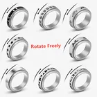 Кольцо унисекс, из нержавеющей стали, вращающееся, свободно вращающееся, с геометрическими фигурами