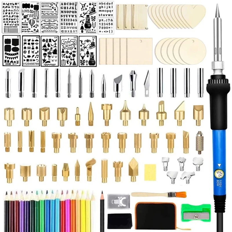 

Pyrography Carving Tool Set 60W Adjustable Constant Temperature Soldering Iron Welding Carving Tool Kit