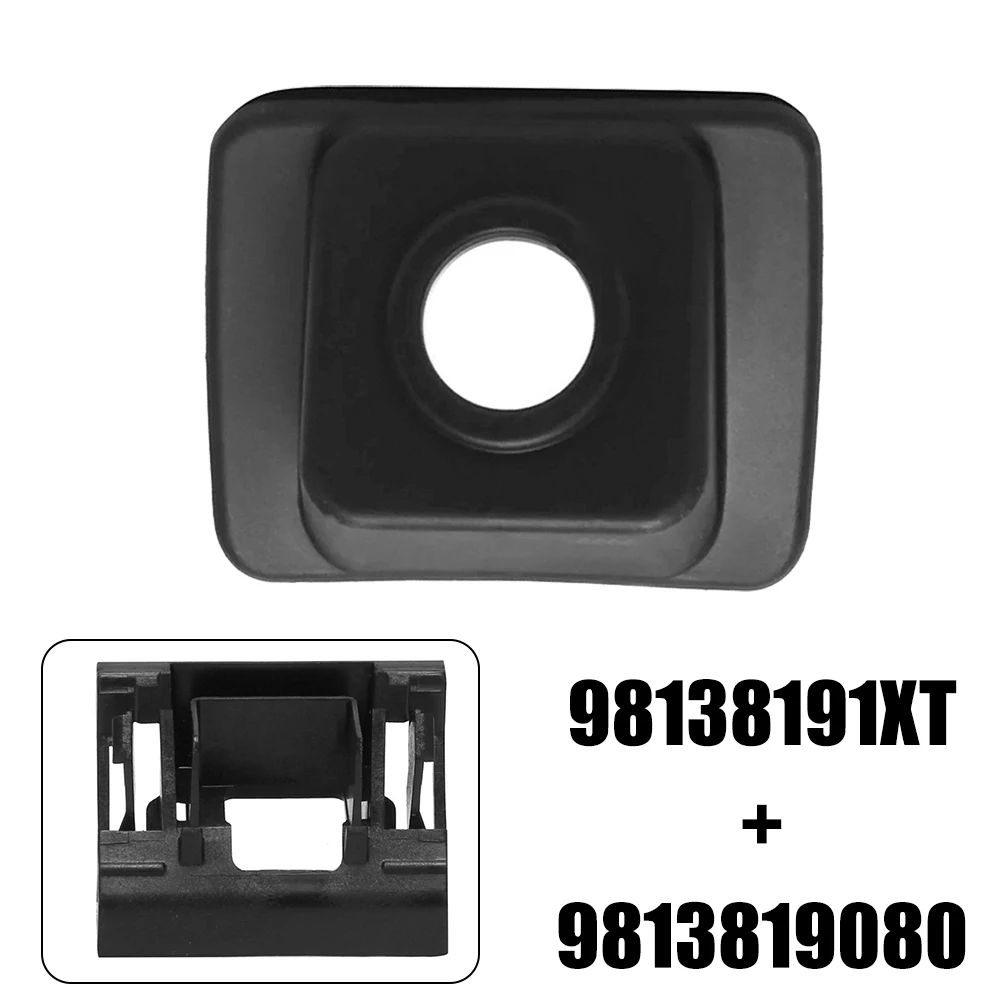 

1× Camera Trim Cover And Camera Bracket Fits For 307 3008 4008 P84 For C5 AIRCROSS 98138191XT 9813819080 Black Plastic Accessori