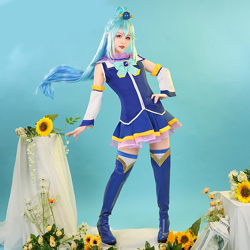 

Косплей Aqua Konosuba аниме благословение Бога на этот чудесный мир Косплей Костюм женский костюм Aqua Konosuba