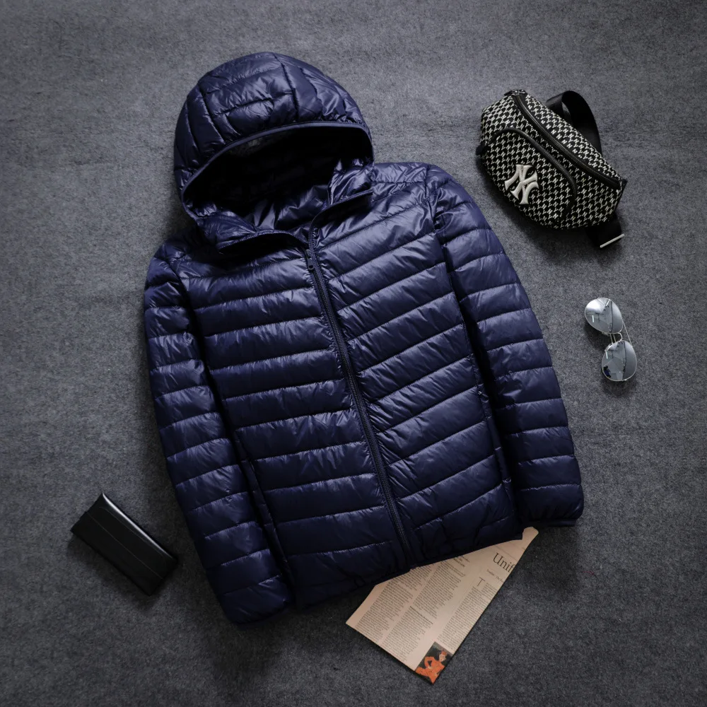 Men's All-Season Ultra Lightweight Packable Down Jacket Water and Wind-Resistant Breathable Coat Big Size Men Hoodies Jackets