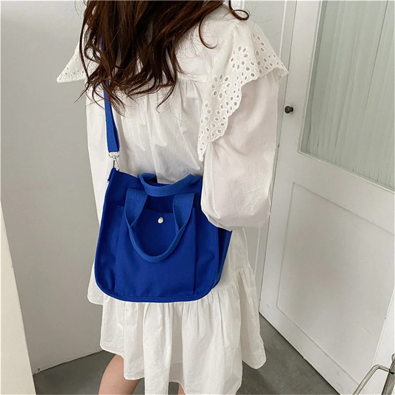 

Women Crossbody Bags Canvas Solid Color Casual Tote Bag Messenger Bag Shoulder Bag Brand Designer Simplicity Girl's Shoulder Bag