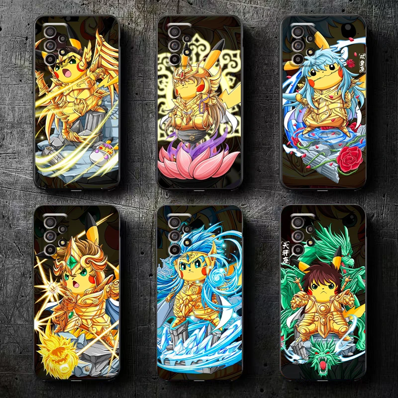 

Pokémon Pikachu Saint Seiya Phone Case For Samsung Galaxy S8 S8 PLus S9 S9 Plus S10 S10E S10 Lite 5G Plus Coque Liquid Silicon