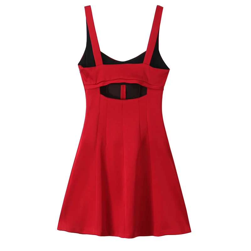 Женское платье без рукавов с вырезом на спине