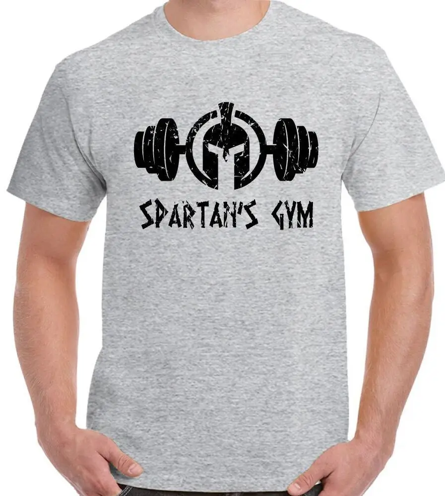 

Спартанская тренировочная футболка для фитнеса, бодибилдинга, 100% хлопок, с круглым вырезом, летняя повседневная мужская футболка с коротким рукавом, размер S-3XL