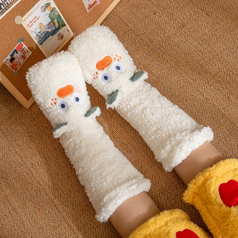 Room Socks Adult Home Confinement Socks Leg Warmer Sleep Christmas Snow Socks Velvet Slippers Carpet Socks Funny Chaussettes