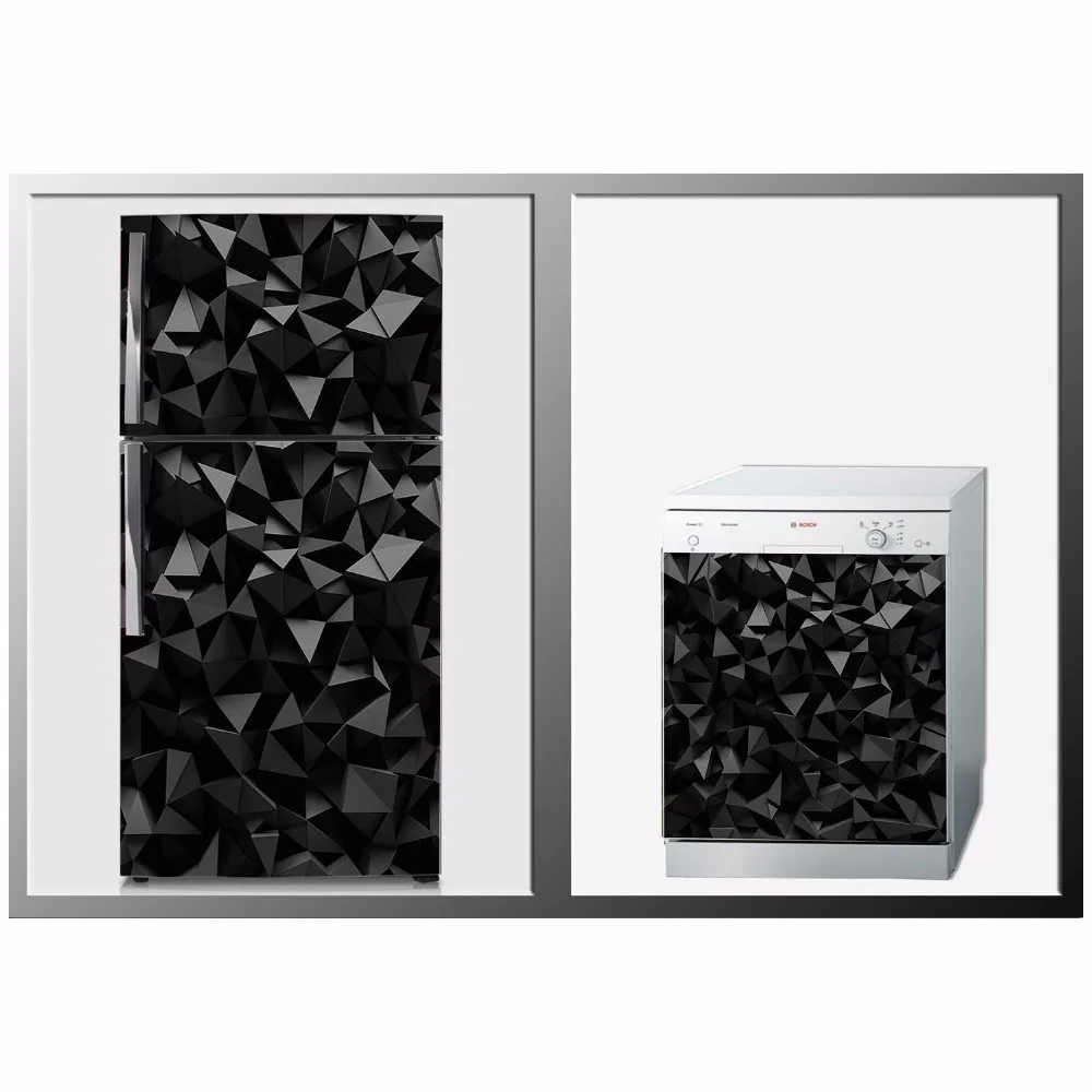 

DIY Black Cubes Waterproof SelfAdhesive Refrigerator Dishwasher Kid's Door Sticker Wallpaper kitchen accessories wall sticker