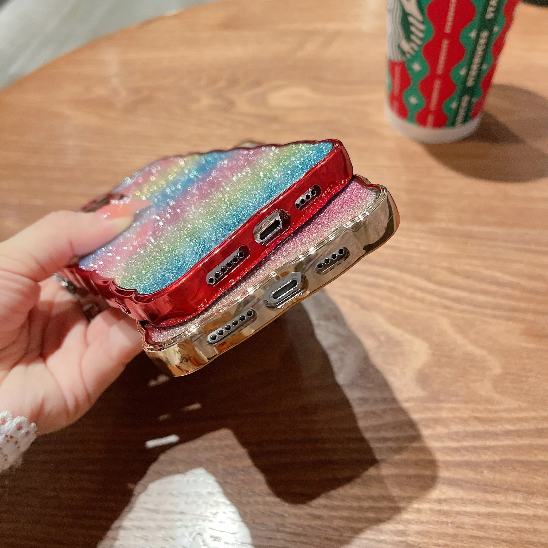 Чехол для iPhone14Pro новый чехол с порошковым волнистым узором Apple13 гальванический