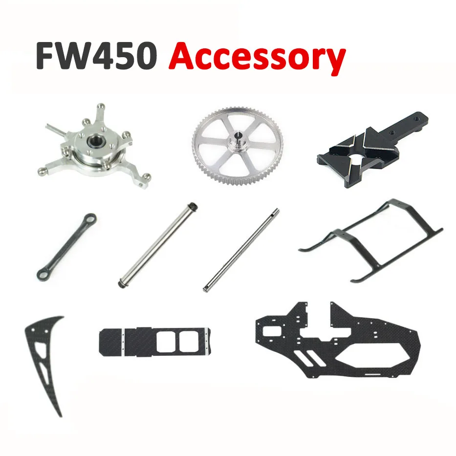 

FW450 RC Helicopter Spare Part Tail Propeller Gear ESC Spindle Seat Swashplate Pipe Fit for FW450L Accessory