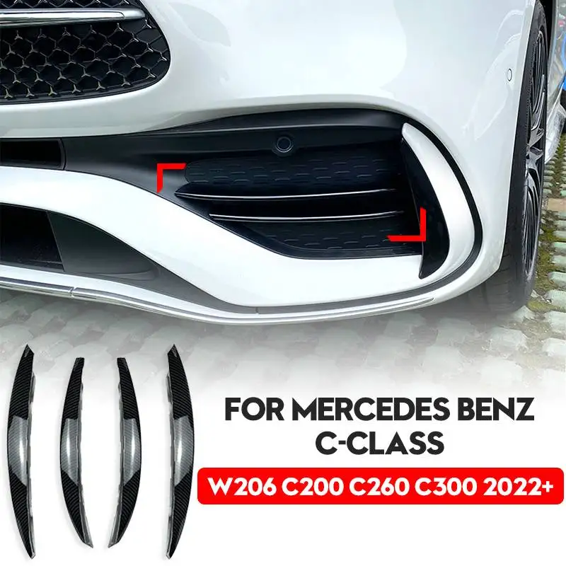 

Car Styling Front Bumper Trim Strips Front Fog Lamp Trim Decoration Cover for Mercedes Benz C Class W206 C200 C260 C300 2022