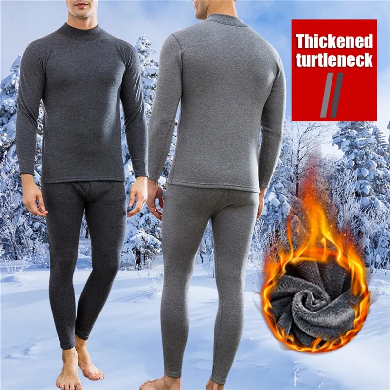 Thermal Underwear Sets For Men Winter Thermos Underwear Long Johns Winter Clothes Men Thick Thermal Clothing Fleece Underwear