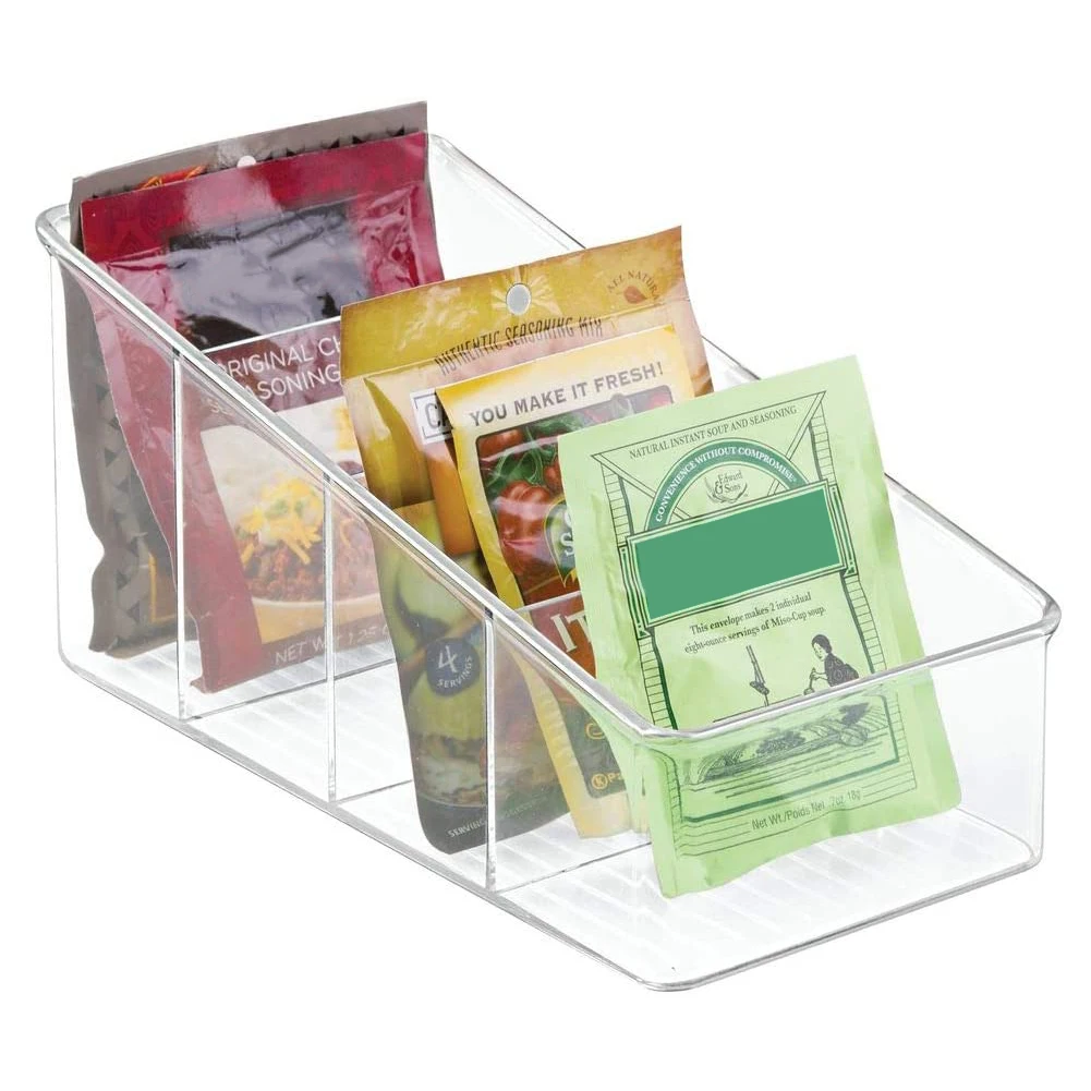 

Large Plastic Kitchen Seasoning Storage Box Food Packet Organizer For Kitchen Pantry Cabinet Countertop Holds Spice Pouches