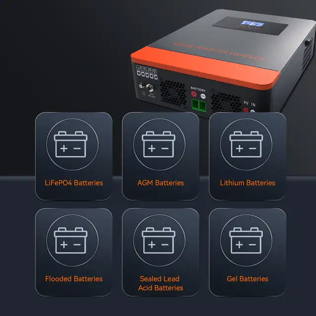 PowMr Hybrid Solar Inverter 12V 24V 3KW 2KW 1.5KW MPPT 80A 220v 230V Converter for Battery Lithium Lead-Acid Pure Sine Wave 3