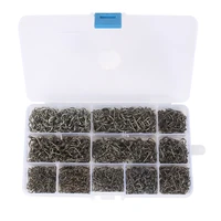 100 1000pcsset high carbon steel barbed fishing hooks with holes 10 specifications of portable boxed for saltwater freshwater