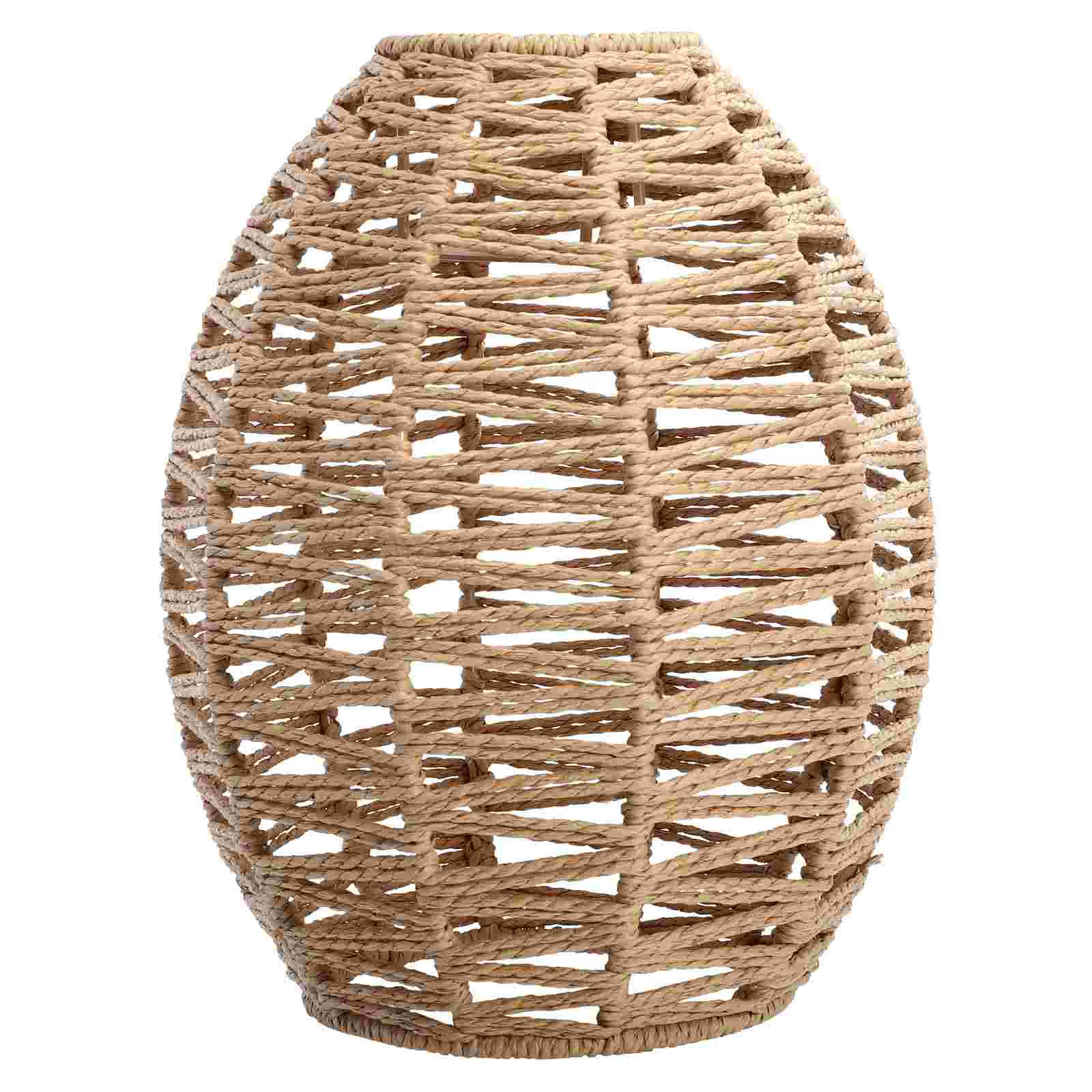 

Woven Lampshade Hand-woven Imitation Rope Lampshades Table Rattan Ceiling Light Fixture Vintage