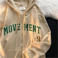 hoodies letter new print casual women streetwear top y2k vintage simple autumn korean college thin gothic ins