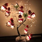 СВЕТОДИОДНАЯ Гирлянда в виде снеговика на рождественскую елку светильник ящаяся гирлянда, Рождественское украшение для дома 2021, рождественские украшения