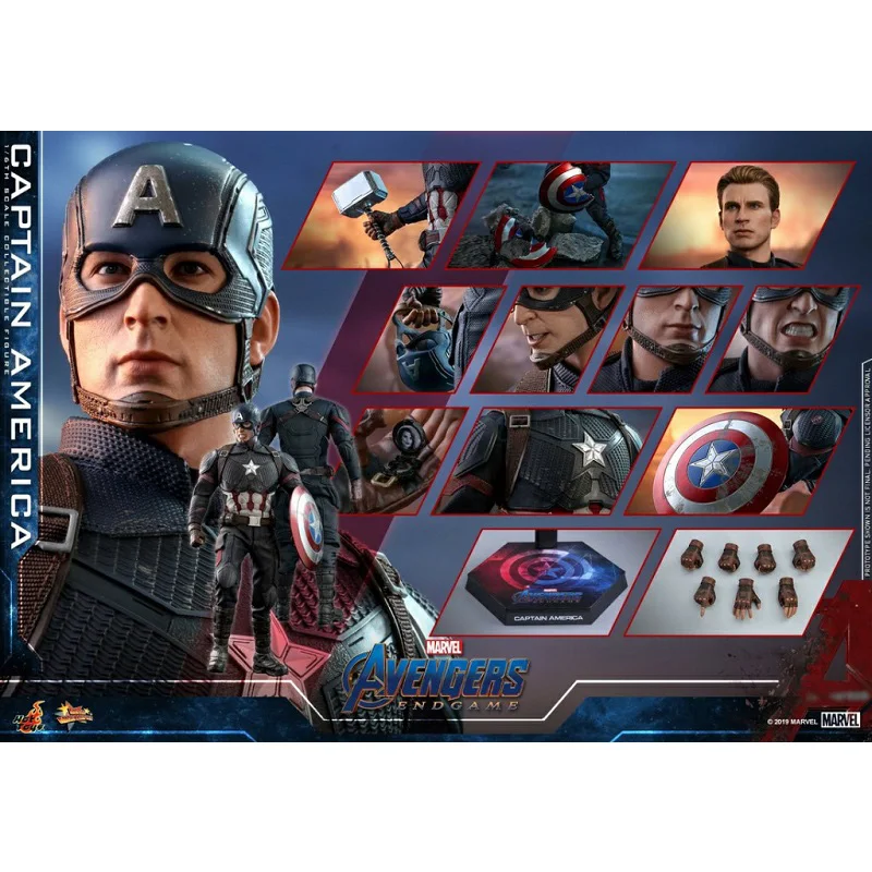 

Original Hot Toys Marvel Avengers: 1/6 Endgame Captain America Steve Rogers Collectible Action Figure Model Toy Holiday Gift